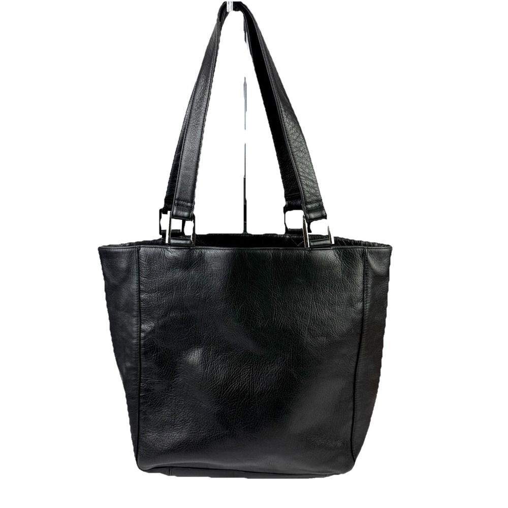 Banana Republic Tote Bag Black Genuine Leather Classic Shoulder Bag Everyday